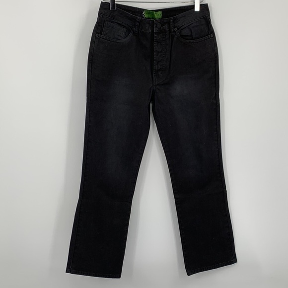 Sandrine Rose straight leg ankle jeans button fly Dark black denim new 26 - Picture 1 of 4